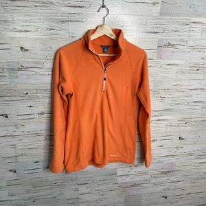 Eddie Bauer orange peach fleece pullover medium